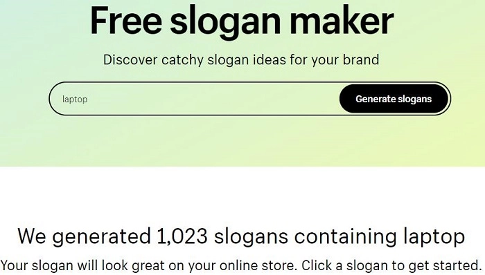 Shopify Free Slogan Maker