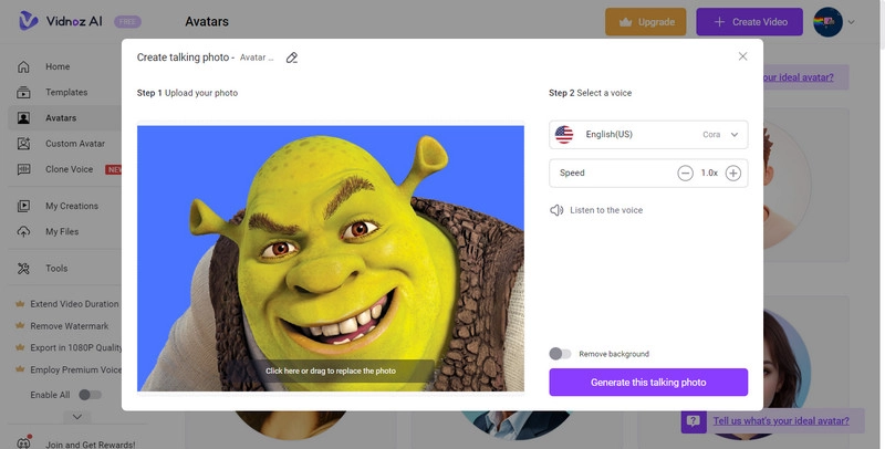 Shrek Face Swap Upload Avatar