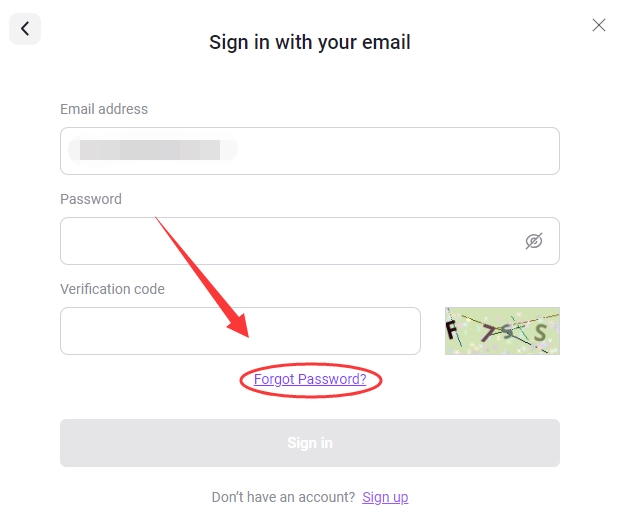 Sign in with Your Email