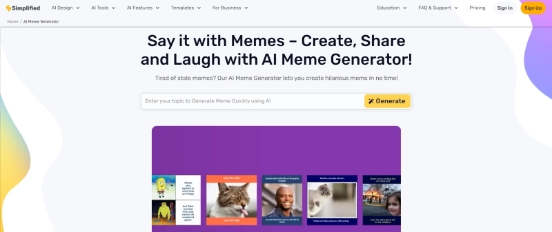 Simplified Meme Generator Powered by AI