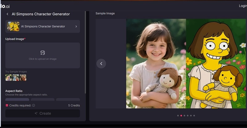 Simpsonize Me Image using Pollo AI