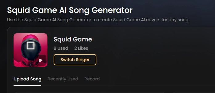 Sing Any Song with Squid Game Voice