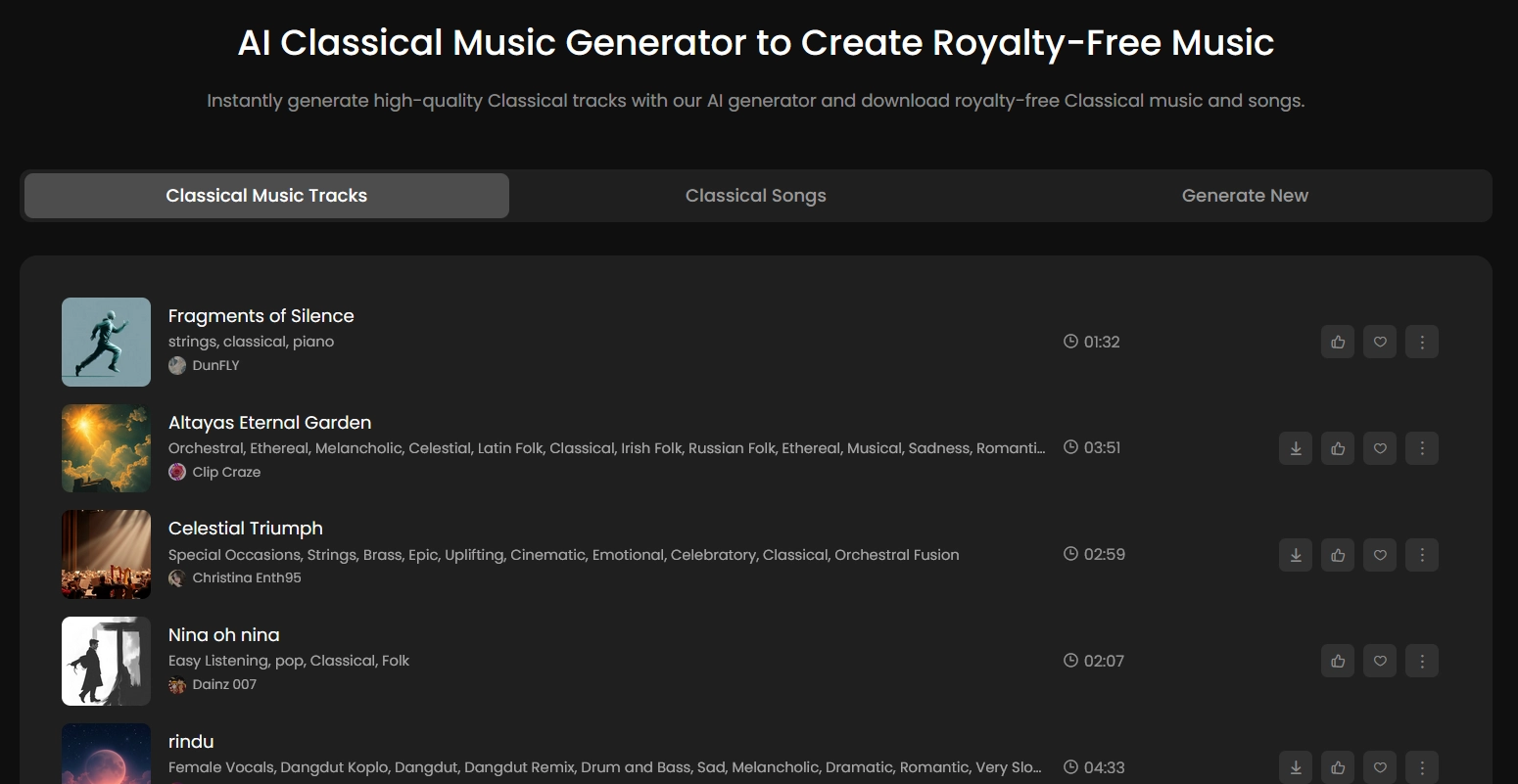 Singify AI Classical Music Generator