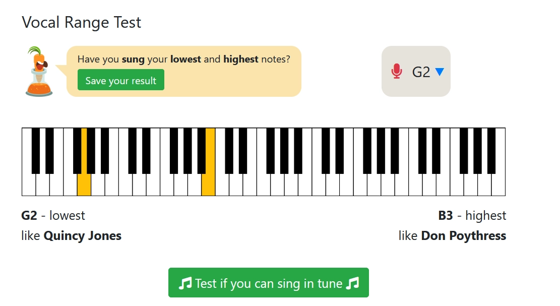 Singing Carrots What Voice Type Am I Test