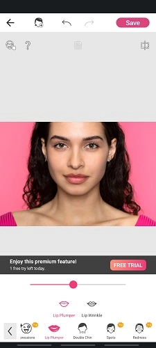 Slider to Make Lips Bigger In YouCam Makeup App