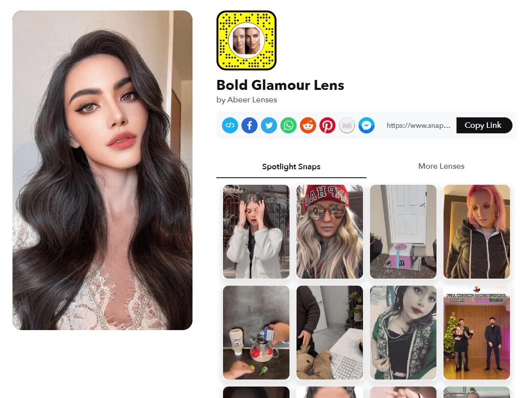 Snapchat Bold Glamour Filter