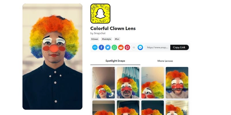 Snapchat Colorful Clown Lens