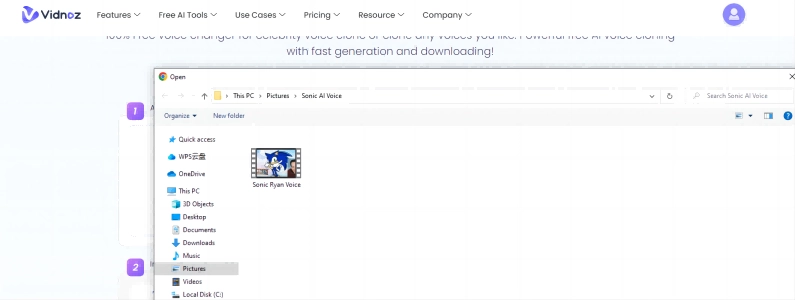 Sonic AI Voice Vidnoz AI Voice Clone Audio Clip