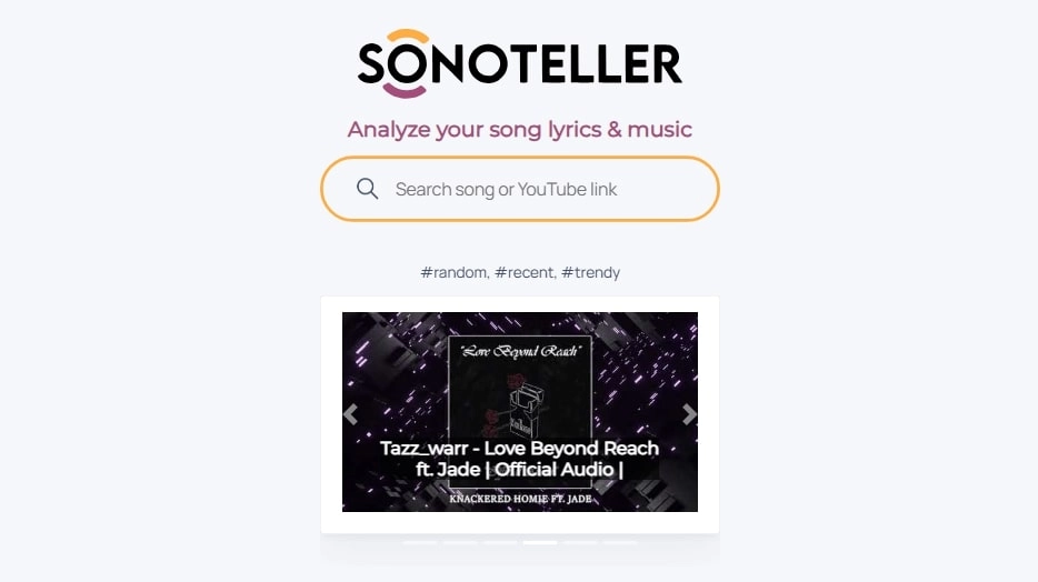 Sonoteller Find Song from Video via YouTube Link