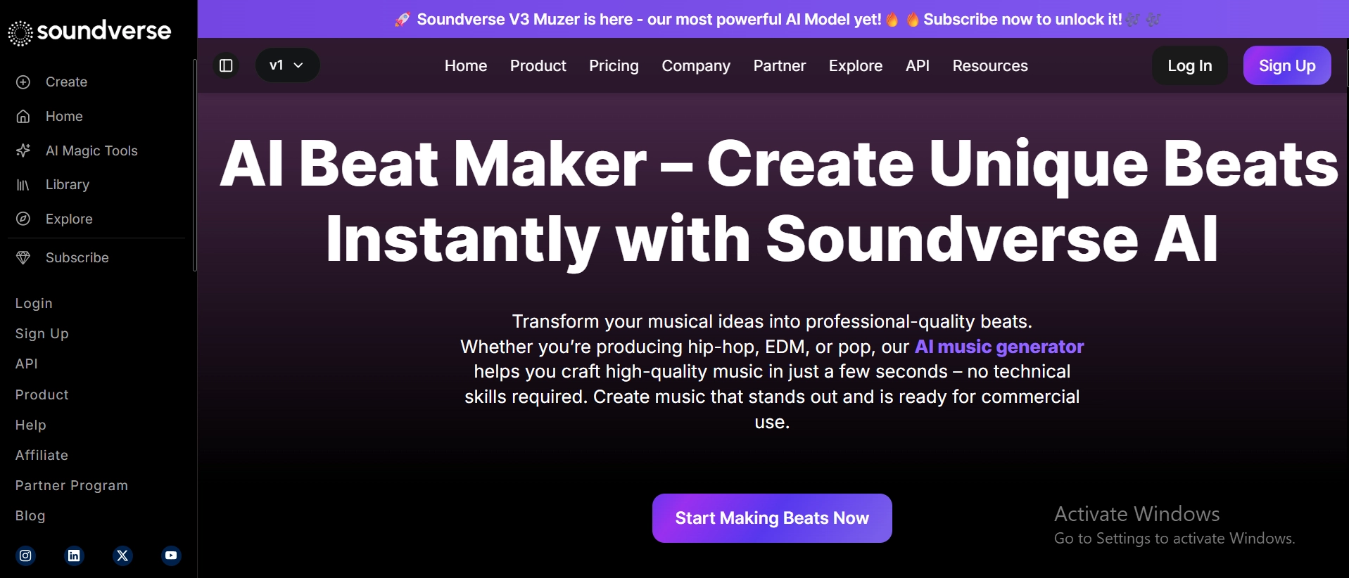 Soundverse AI Beat Maker