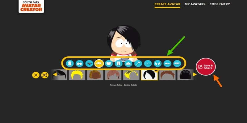 South Park Avatar Creator Gamenora - Step 3