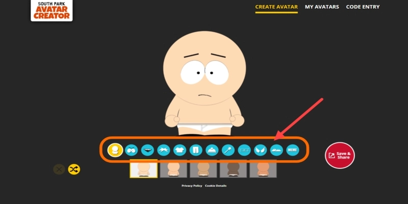 South Park Avatar Creator South Park Studios - Step 3