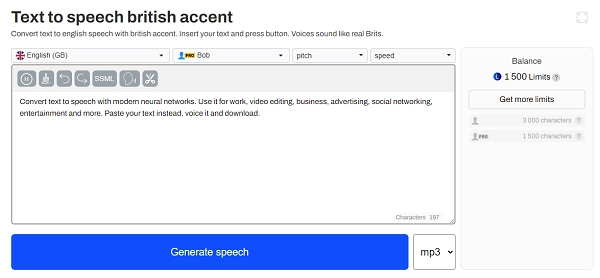 British Accent Generator - SPEECHGEN.IO