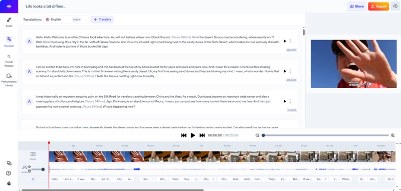Speechify AI Dubbing Edits AI Video Translation
