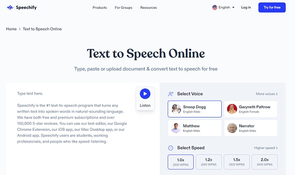 App That Reads Aloud Text - Speechify