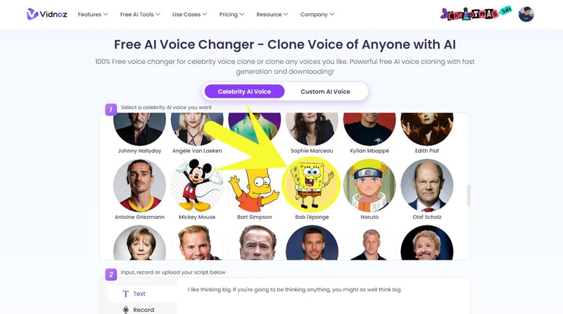 Spongbob AI Voice Generator Online Free