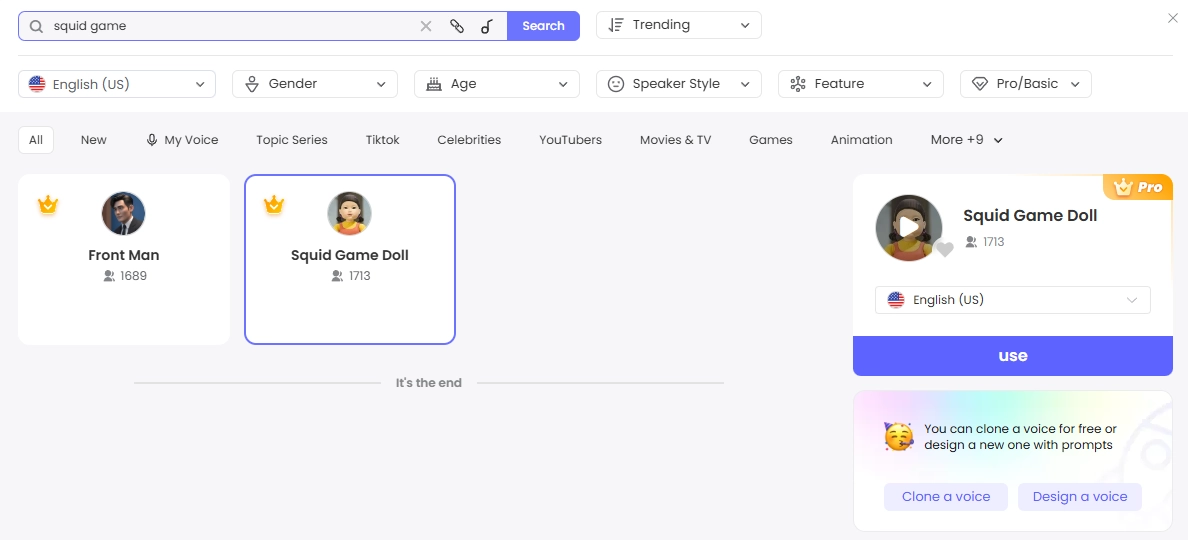 Squid Game Doll Voice Changer