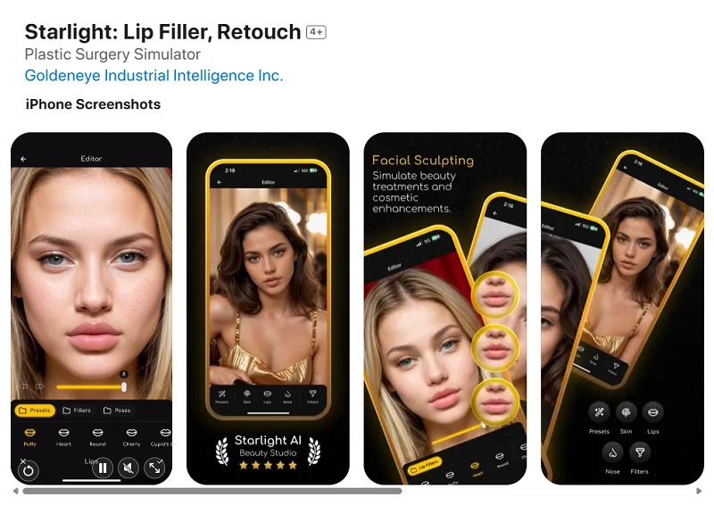 Starlight One-Click Lip Filler Retouching