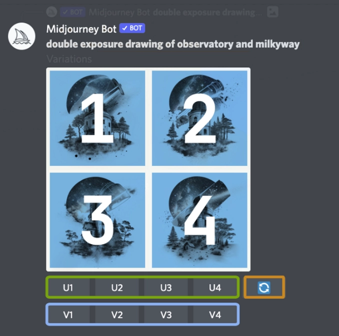 Step 1 on How to Upscale in Midjourney