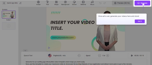 Customize the Video and Generate