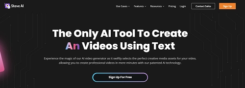 Steve.AI Create Video Lecture Using Text