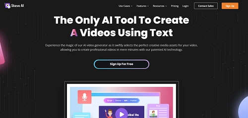SteveAI AI Video Creation Using Text