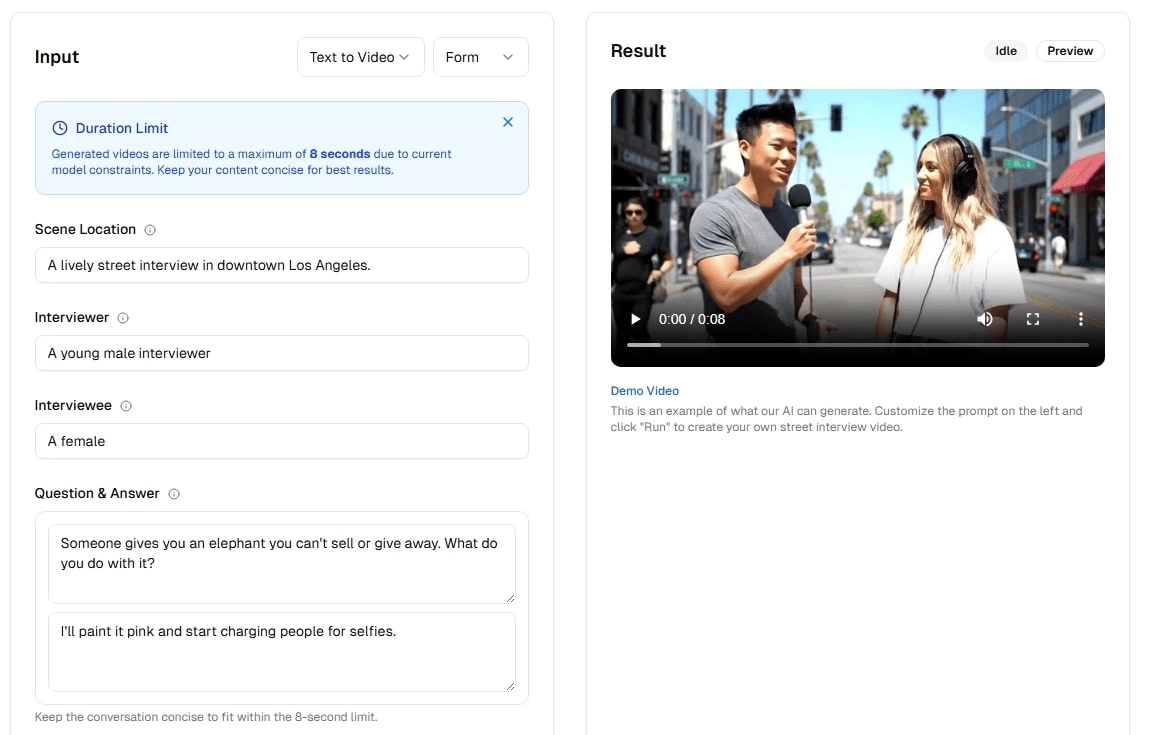 Street Interview AI Generator