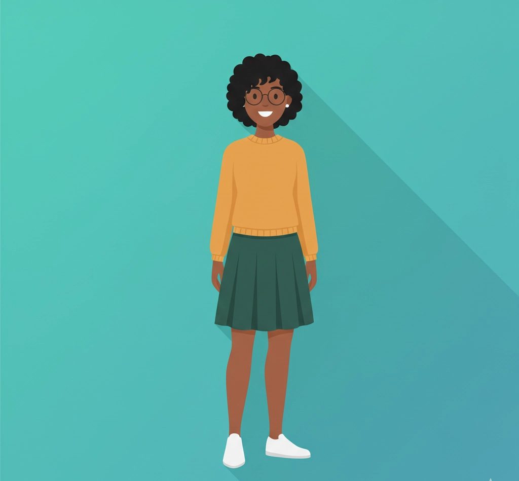 Stylized Avatar Flat Icon Black Woman