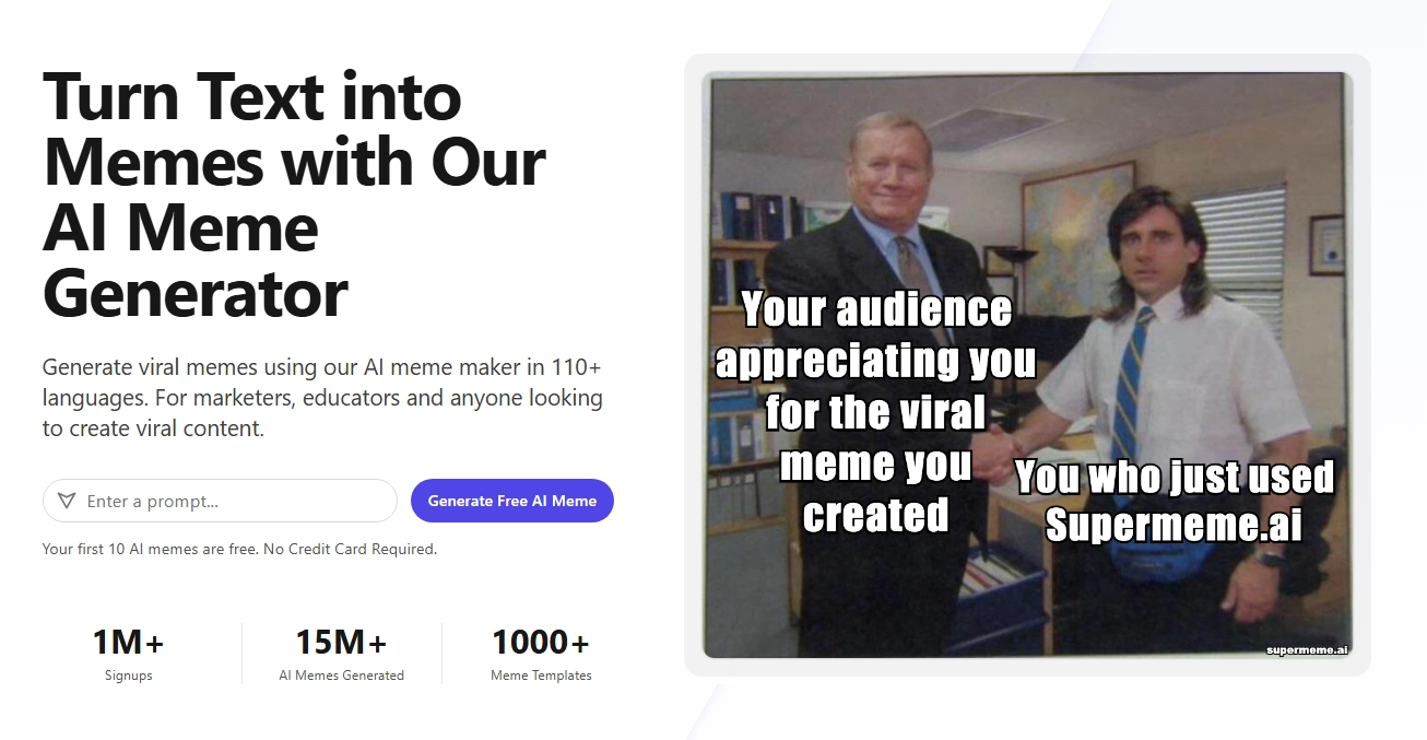 Supermeme.ai: Instant Funny Meme Creation from Any Prompt