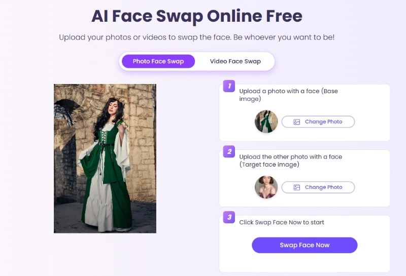 Swap 2 Faces to Let Image Travel Time