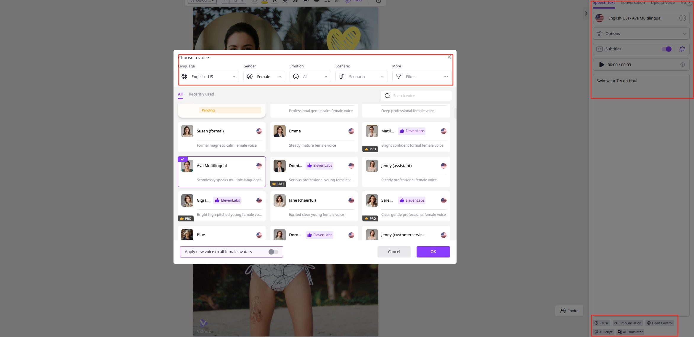 Swimwear Try on Haul Vidnoz Video Voice