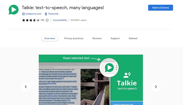 AI Text to Voice Extension - Talkie