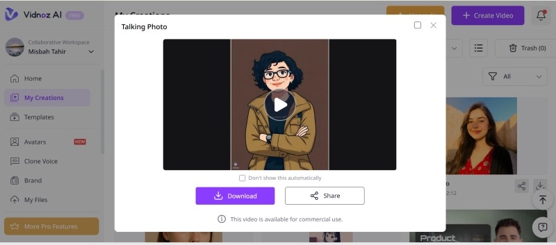 Talking Avatar Curly Hair Guy