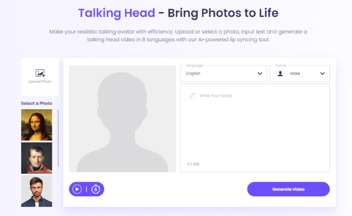 AI 비디오를 만들기 위한 Talking Head
