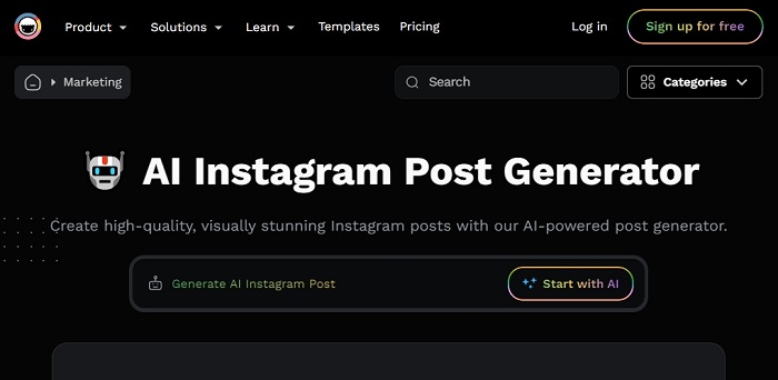 Taskade AI Instagram Post Generator