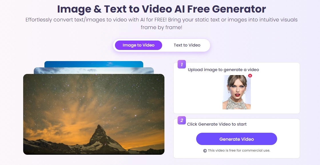 taylor swift ai photo to video