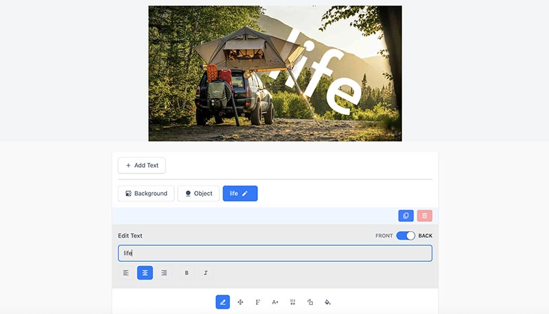 Text Behind Image AI Text Settings