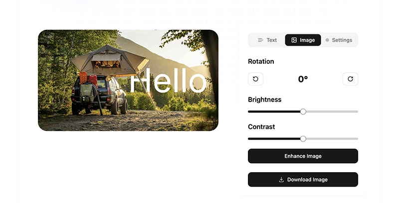 Text Behind Image Tool Image Settings