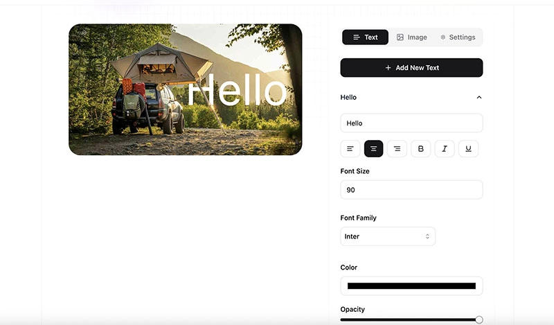 Text Behind Image Tool Text Input