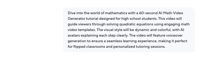 Text Promt for AI Math Video