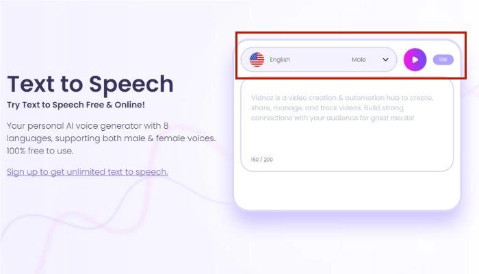 Text to Speech with Emotion Vidnoz