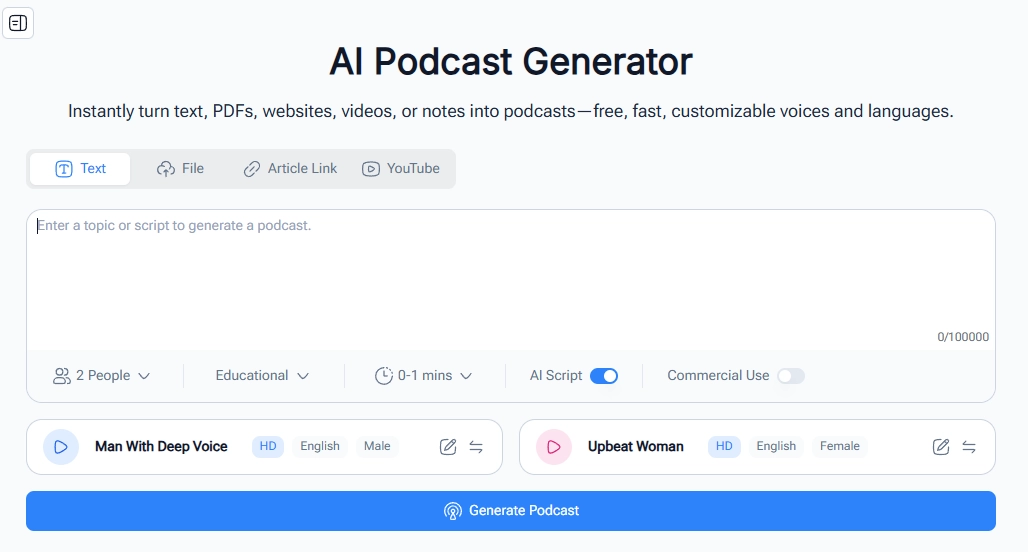 Textbook to Podcast Transformer