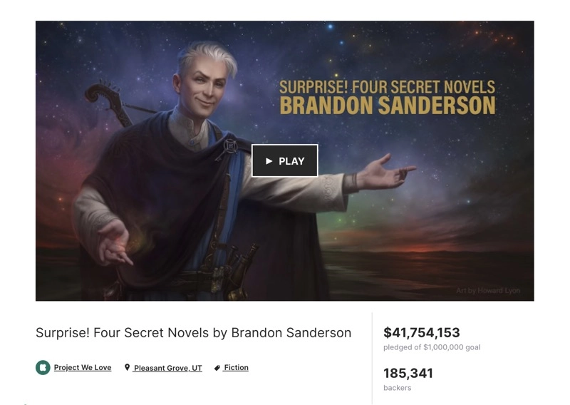 The Most Funded Kickstarter Video - Brandon Sanderson