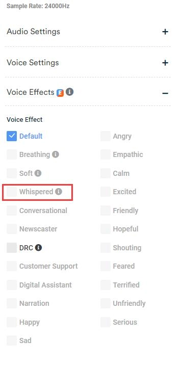 The Option for Whispering Voice