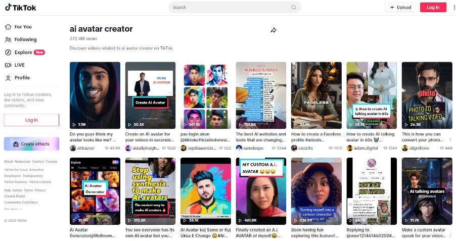 The Rise of TikTok AI Avatar Generator - Discover Page