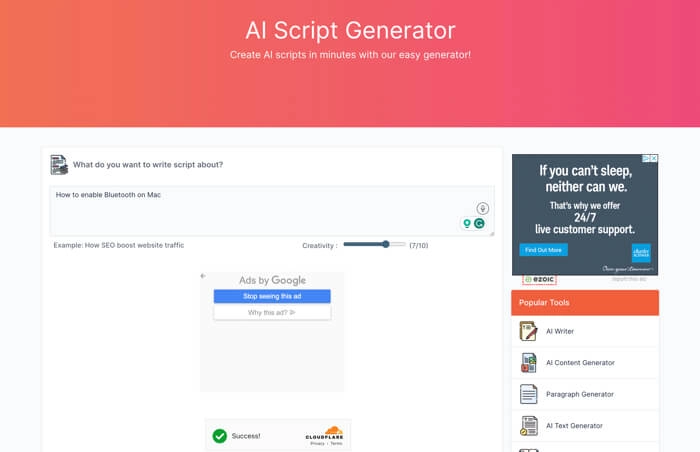 ToolBaz AI Script Generator