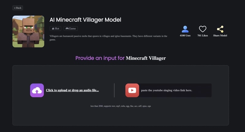 TopMediAI AI Minecraft Villager Model
