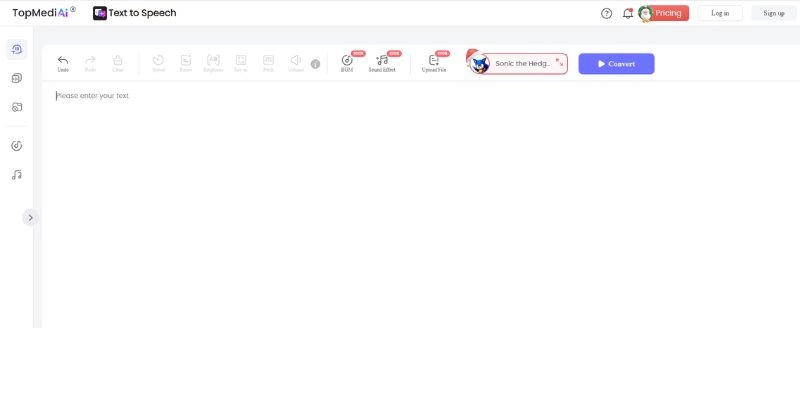 TopMediai Convert Text to Sonic Voice with Ease