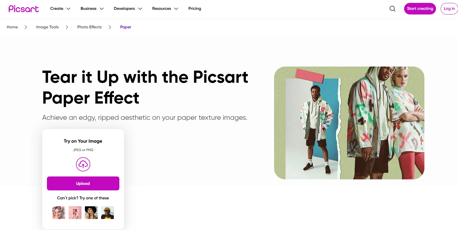 Torn Paper Effect Picsart