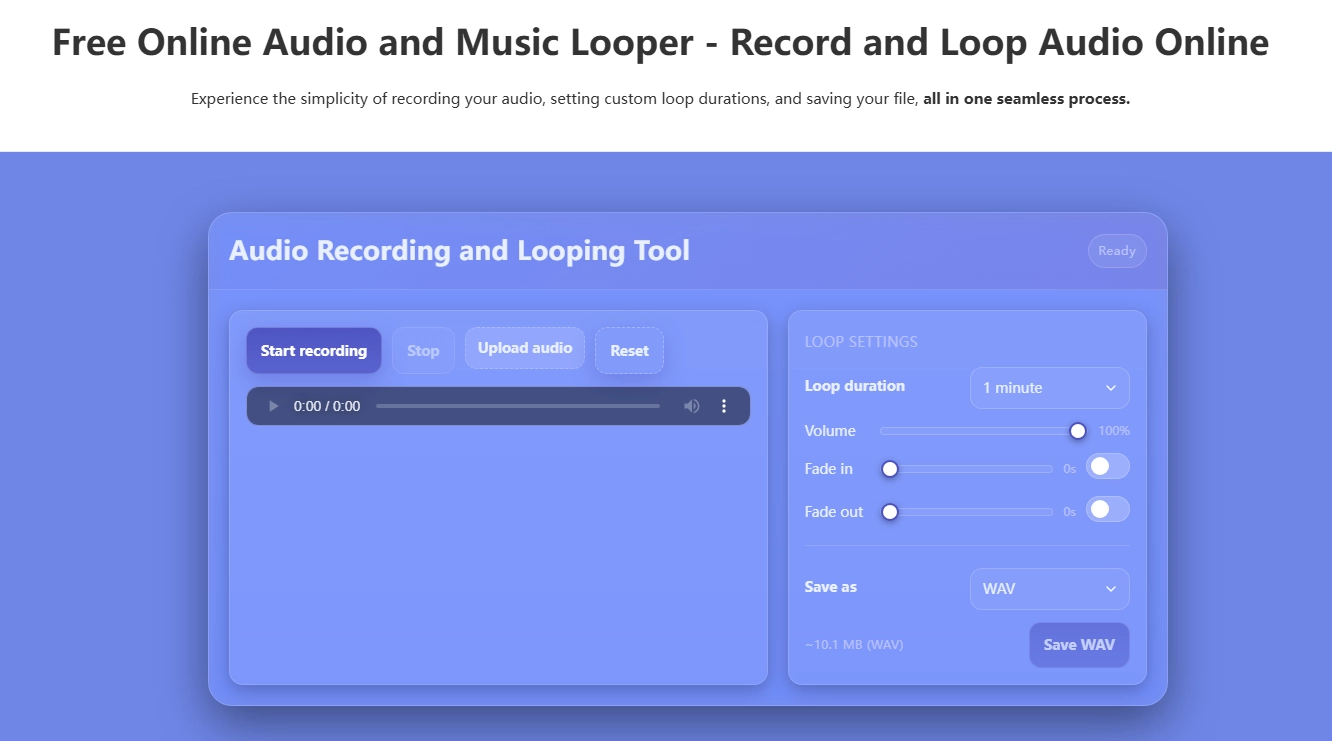 Record+Loop: Totally Free Online Audio & Music Looper